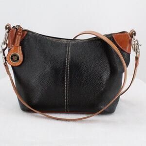 Dooney & Bourke All Weather Leather AWL Crossbody Shoulder Bag Black Brown Vtg